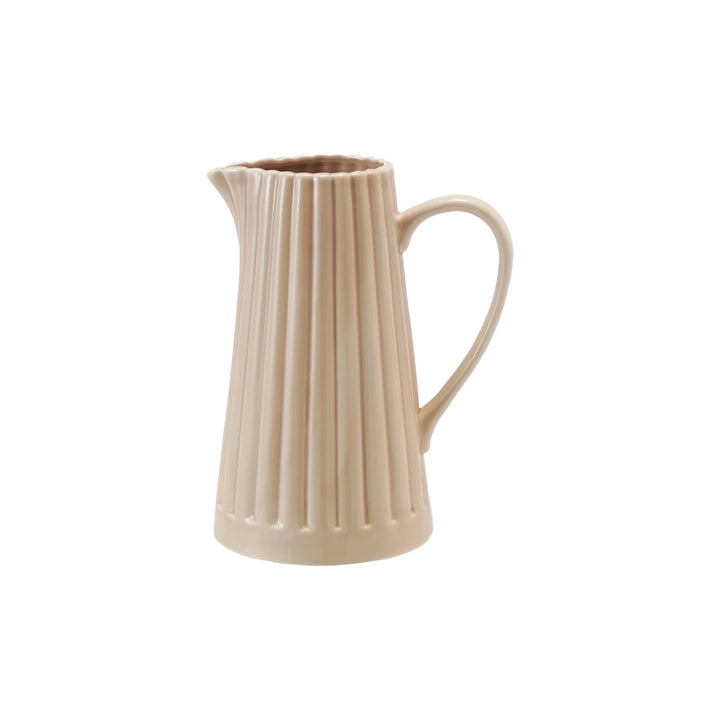 Cream Ribbed Pitcher