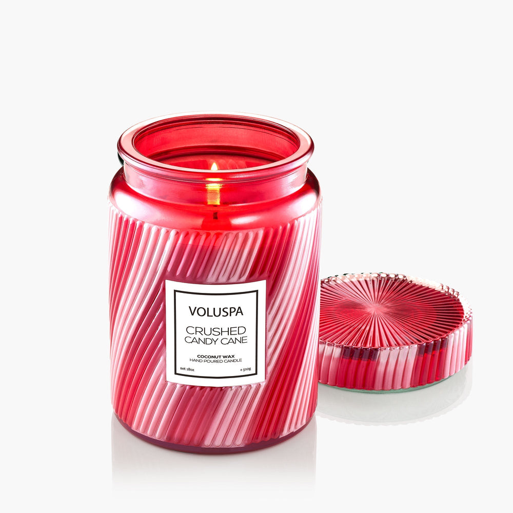 Crushed Candy Cane Large Jar Candle - Merry PigletsVoluspa