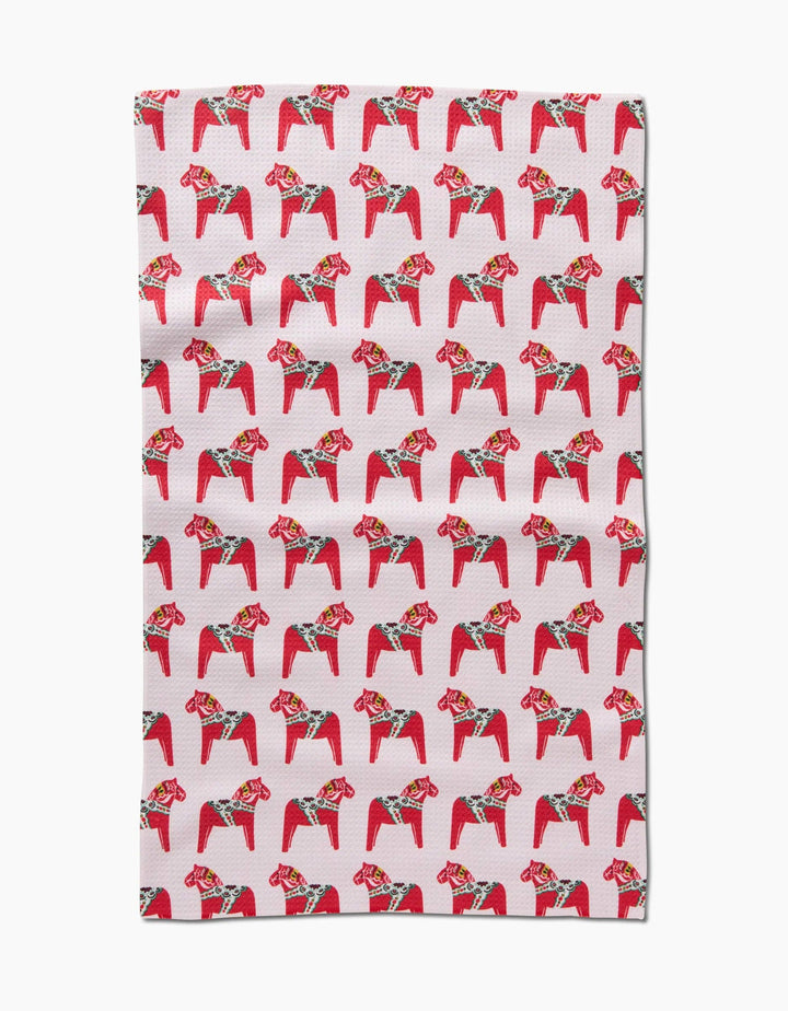 Holiday Dala Horse Geometry Tea Towel