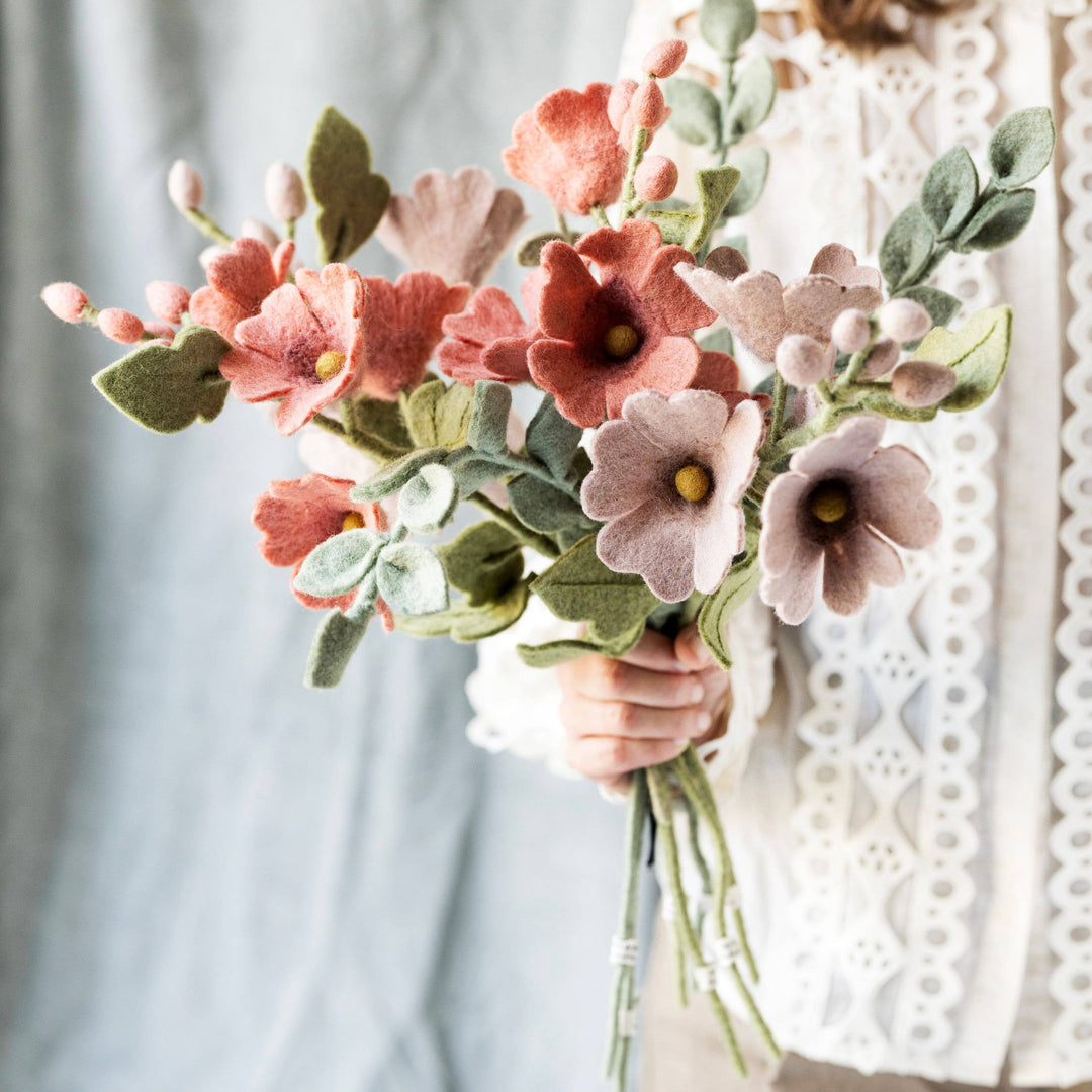 Light Pink Wool Hollyhock