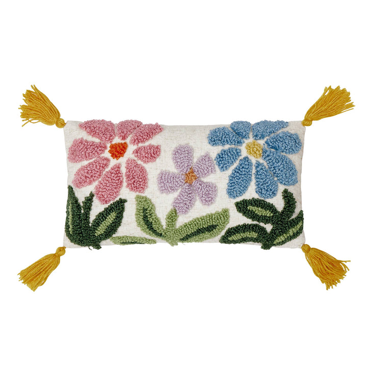 Floral Field Wool Hooked Pillow