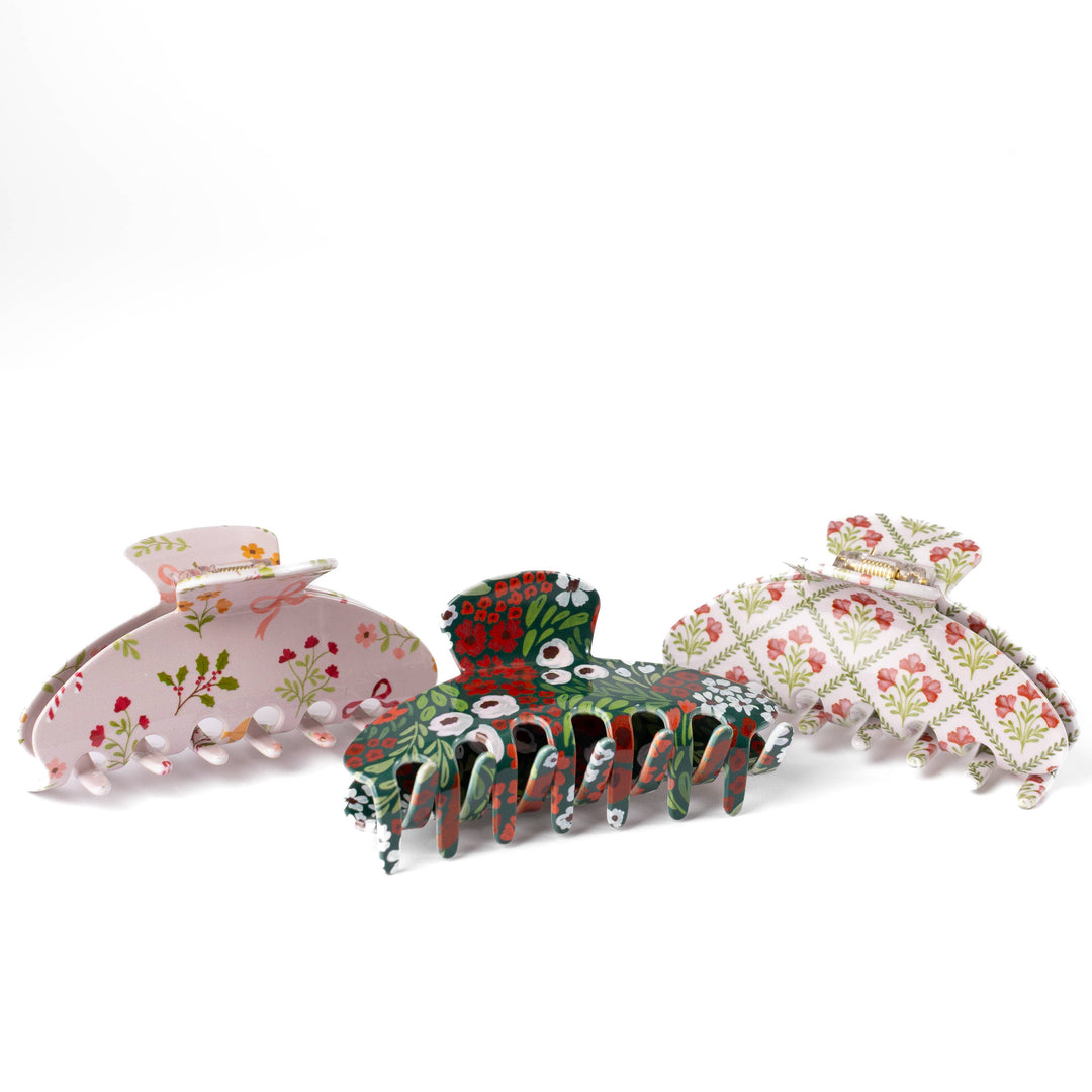 Winter Poppies Claw Clip