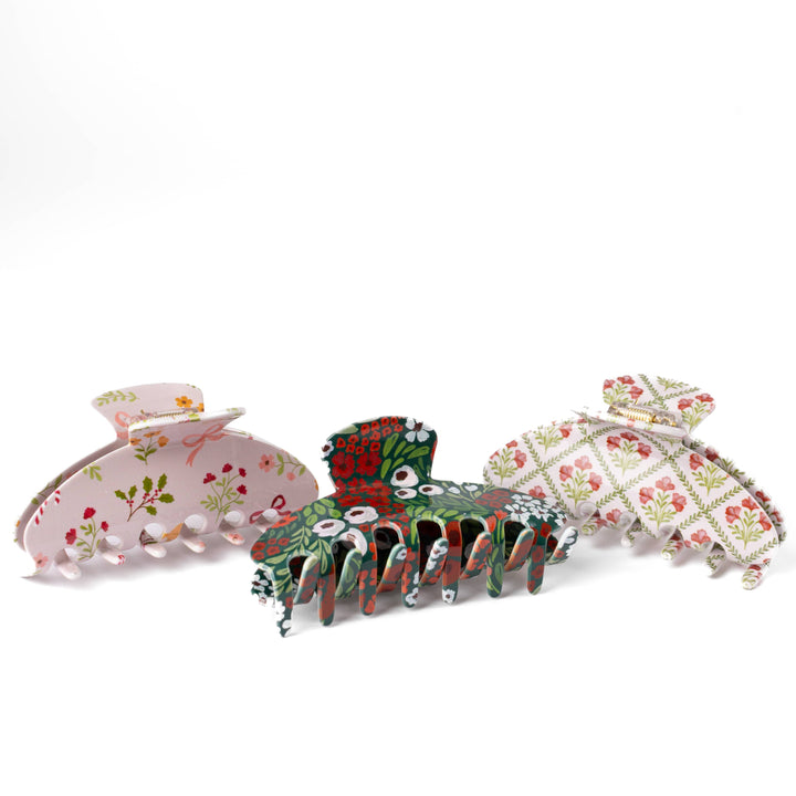 Winter Poppies Claw Clip