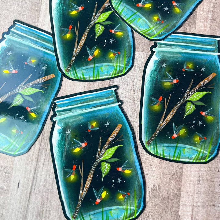 Holographic Firefly Jar Sticker