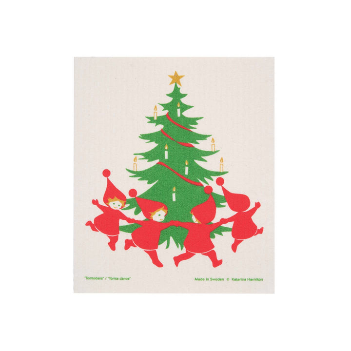Tomte Dance Swedish Dishcloth
