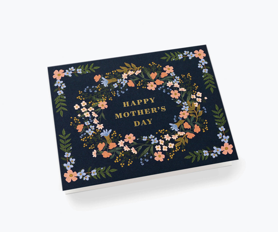 Mother's Day Wreath Greeting Card - Merry Piglets