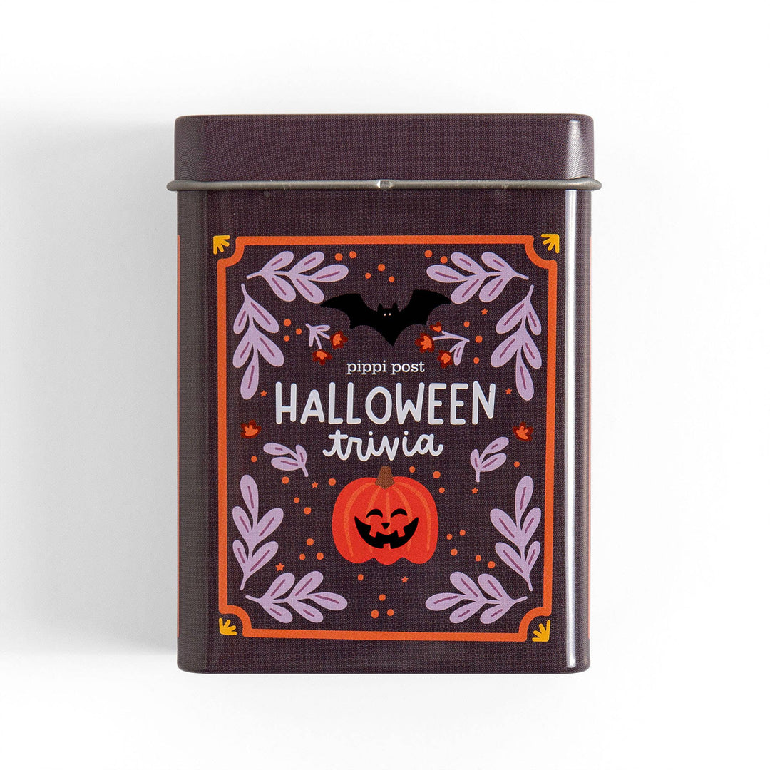 Halloween Trivia Cards in Tin