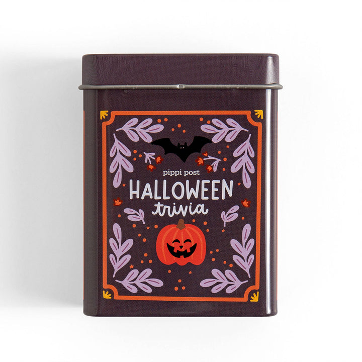 Halloween Trivia Cards in Tin