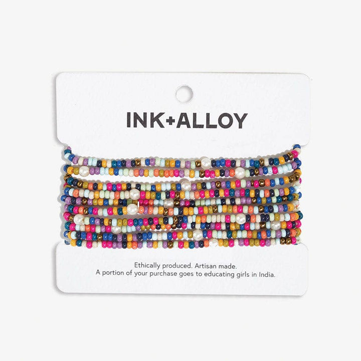 Beaded 10 Strand Stretch Bracelets - Multicolor