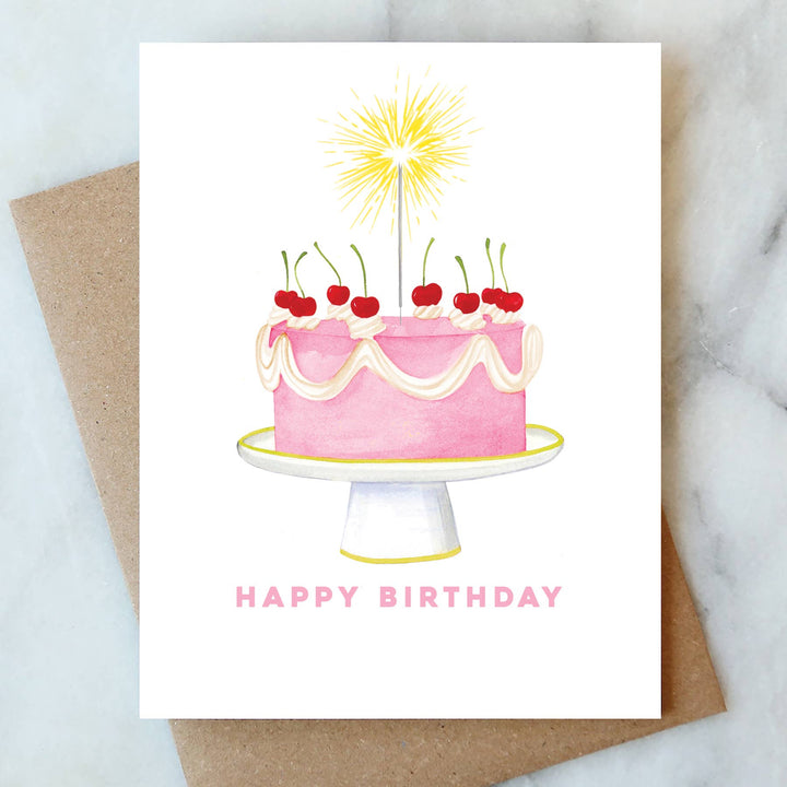 Sparkler Cake Greeting Card