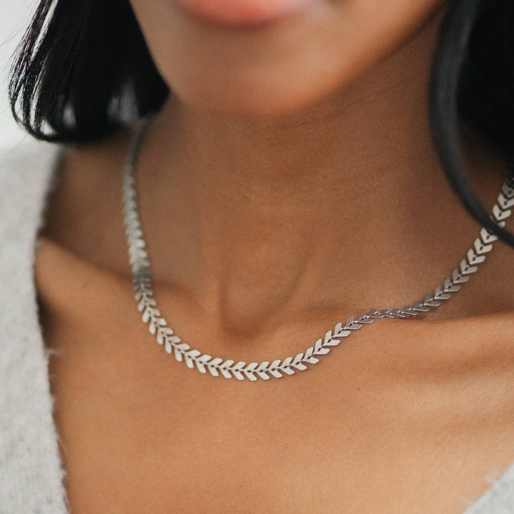 Silver Laurel Necklace