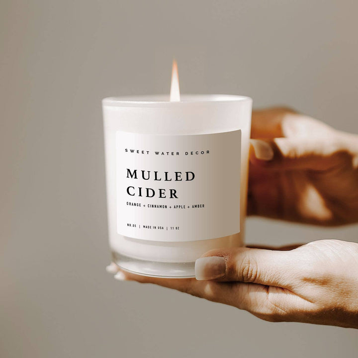 Mulled Cider 11 oz Soy Candle - White Jar