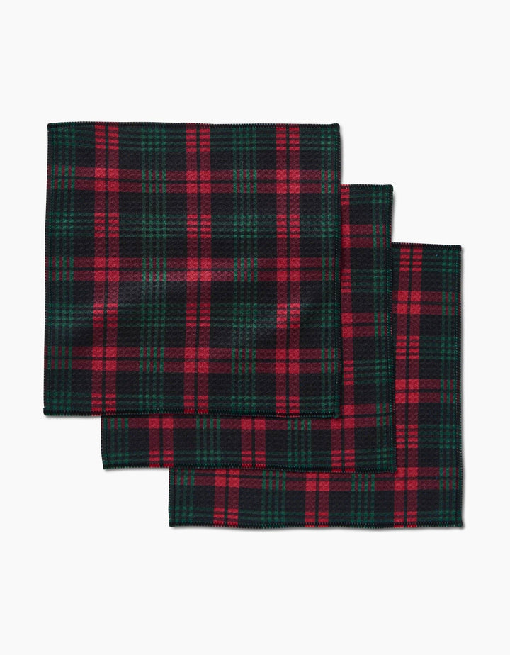 Very Merry Plaid Geometry Dishcloth Set