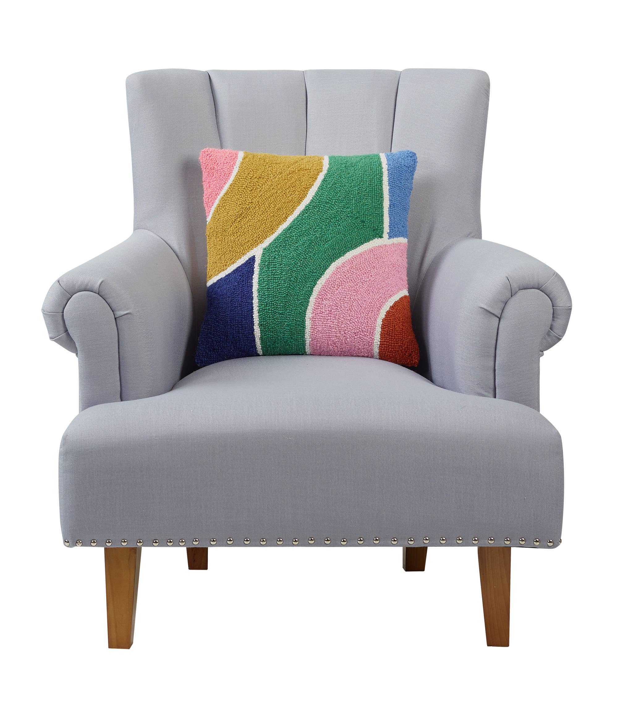 Color Waves Wool Pillow - Thumbnail 2