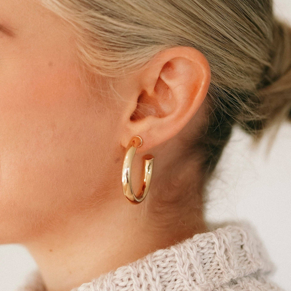 Daily Gold Hoops - Merry PigletsReva Grey