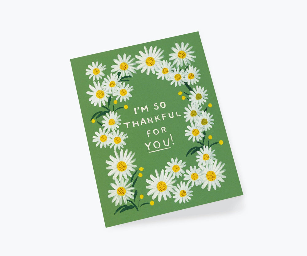 Daisies Thankful for You Greeting Card - Merry PigletsRifle Paper Co.
