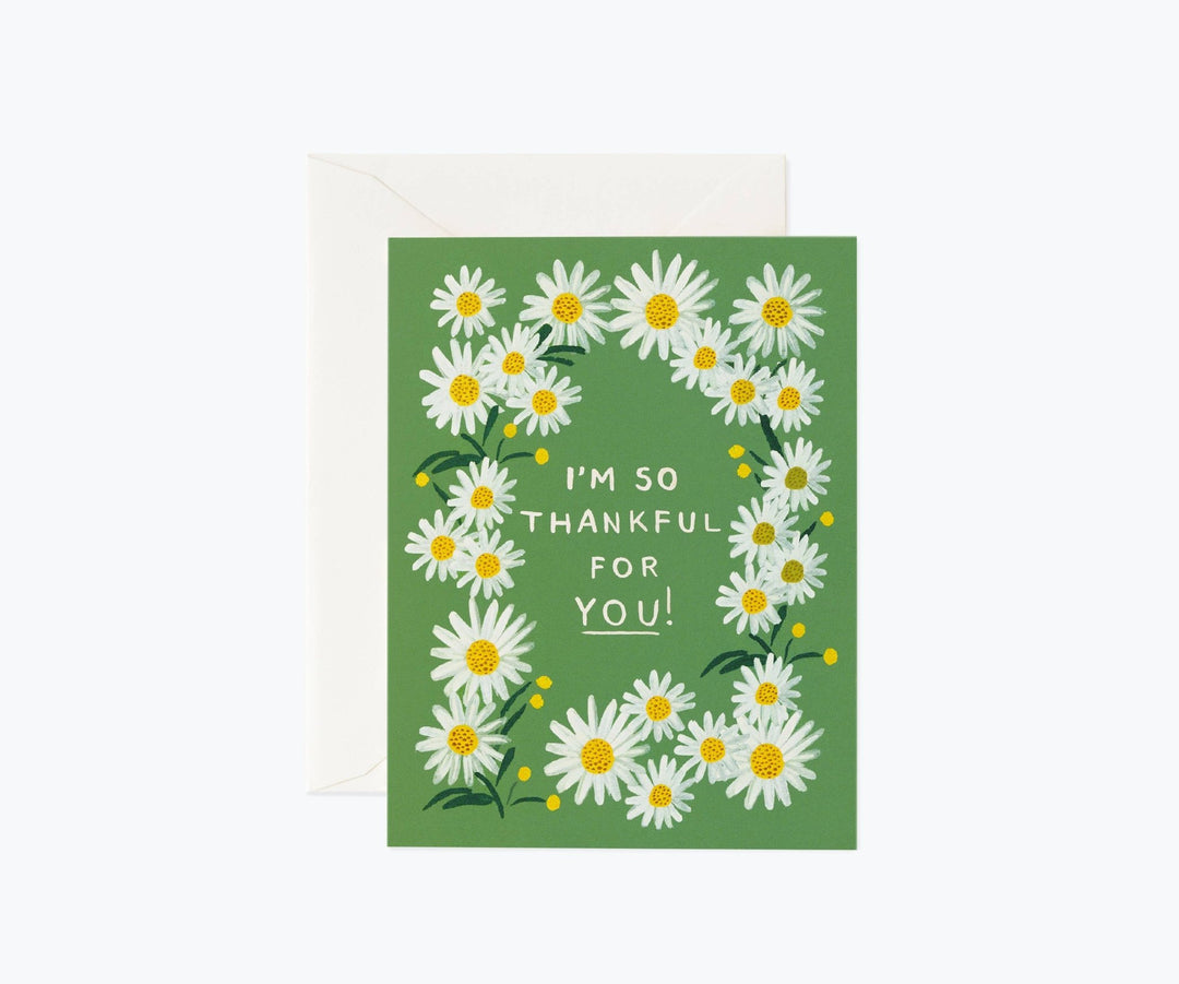 Daisies Thankful for You Greeting Card - Merry PigletsRifle Paper Co.