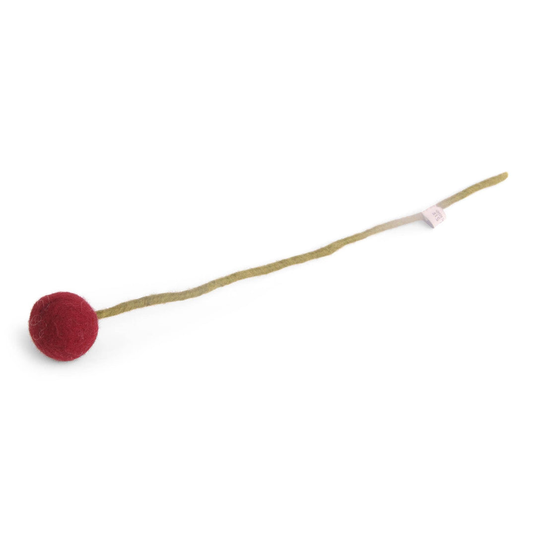 Dark Red Wool Pom Flower Large - Merry PigletsGry and Sif