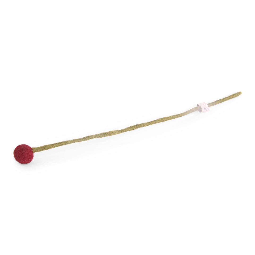 Dark Red Wool Pom Flower Small - Merry PigletsGry and Sif