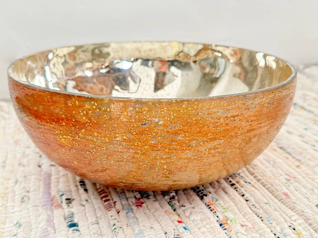 Amber Mercury Glass Bowl