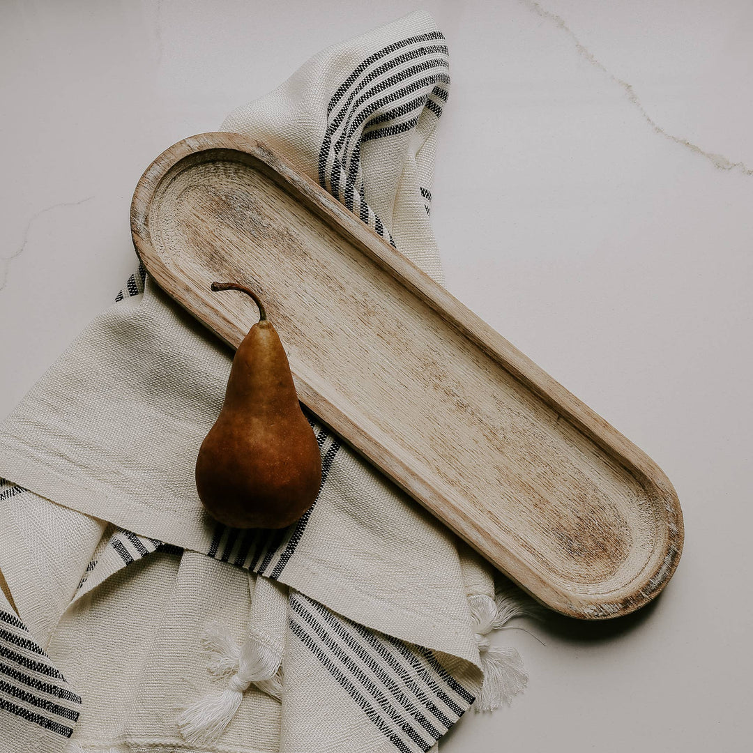 Rustic Wood Tray - Merry Piglets