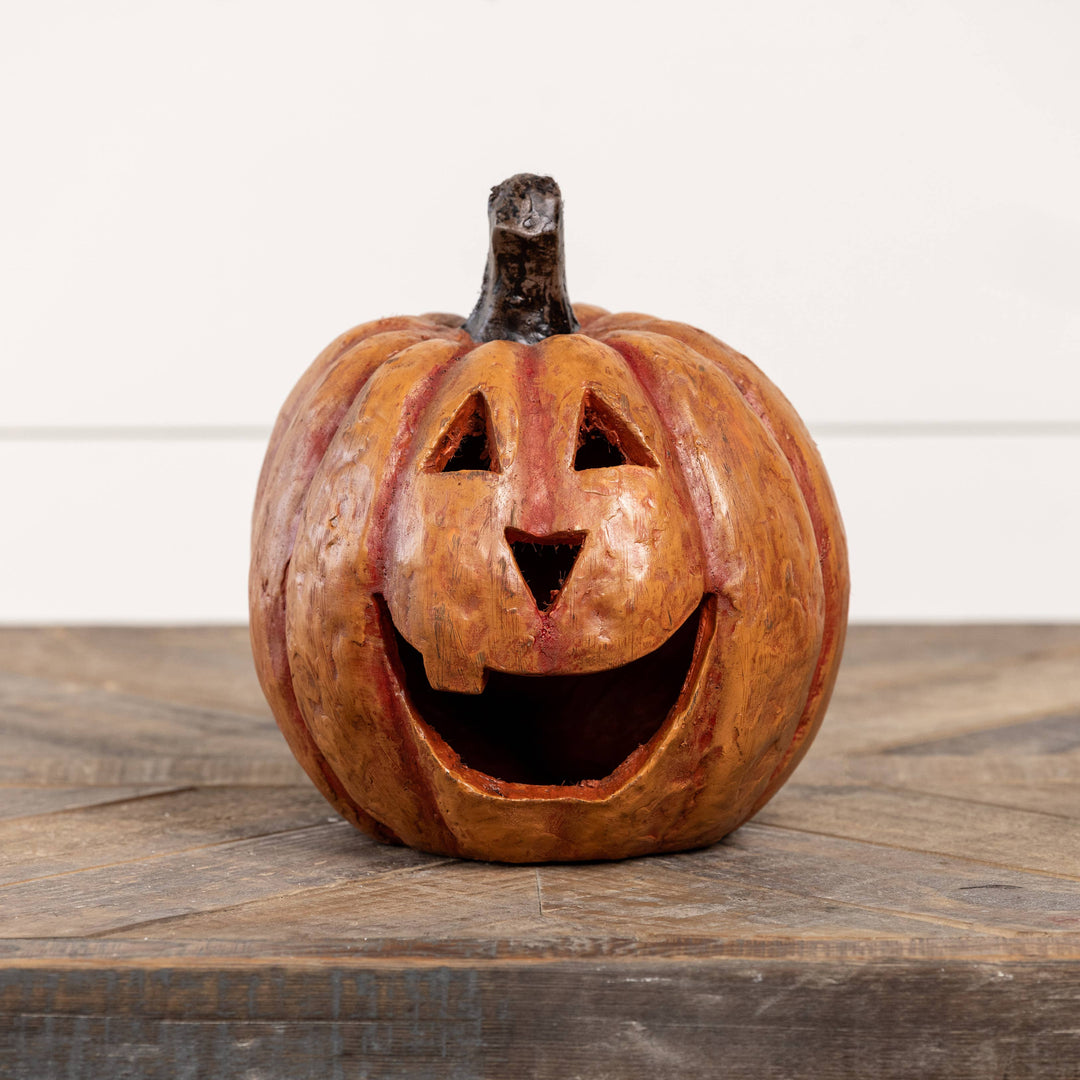 Orange Big Mouth Carved Pumpkin 8"