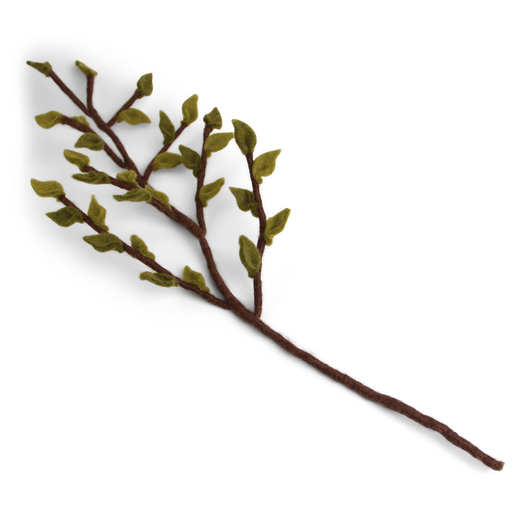 Wool Branch w/ Green Leaves
