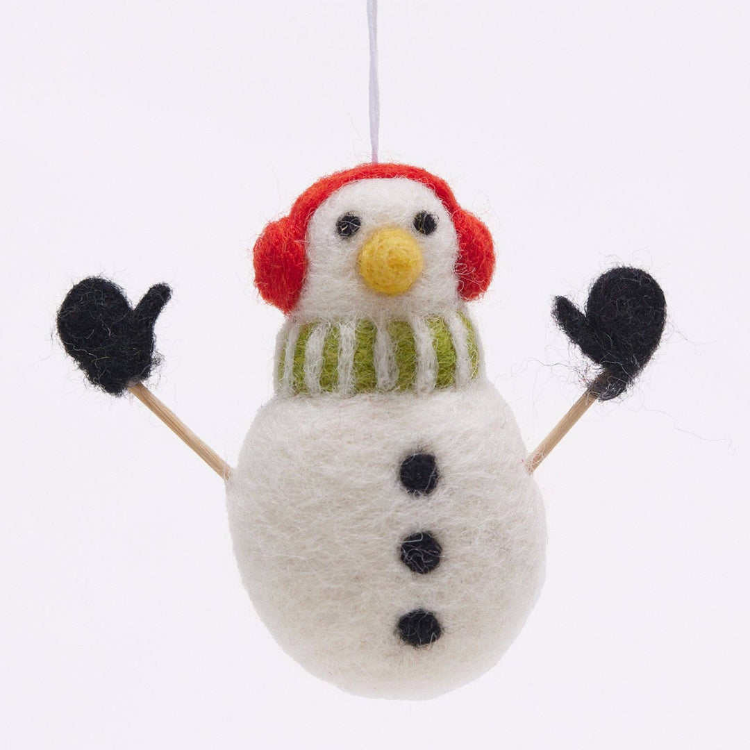 SNOWMAN Felt Ornament - Merry Piglets