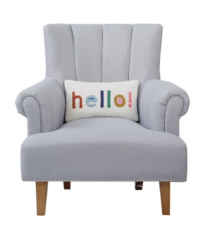 Hello Wool Hooked Pillow