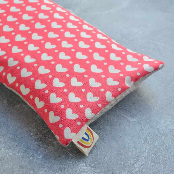 Lavender Eye Pillow: Pink and White Hearts