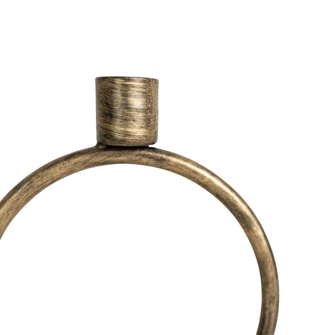 Kacela Brass Round Taper Candle Holder