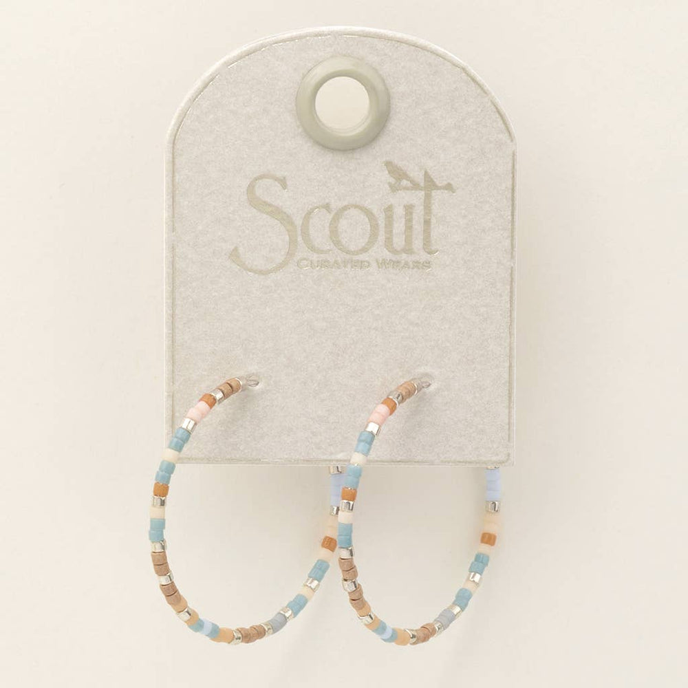Desert Blue Silver Beaded Hoop Earrings - Merry PigletsScout Curated Wears