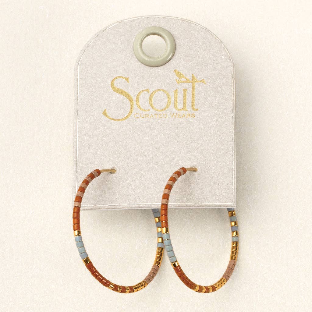 Desert Multi/Gold Beaded Hoop Earrings - Merry PigletsScout Curated Wears