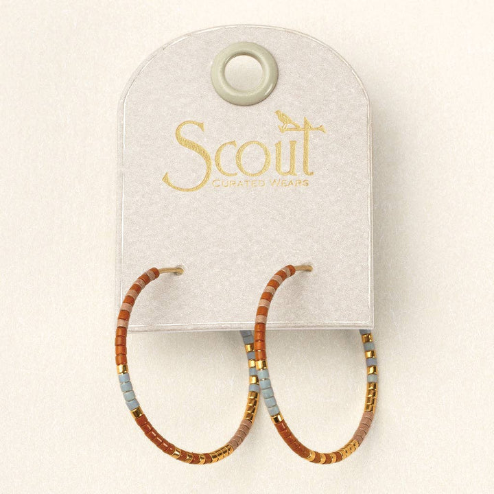 Desert Multi/Gold Beaded Hoop Earrings - Merry PigletsScout Curated Wears
