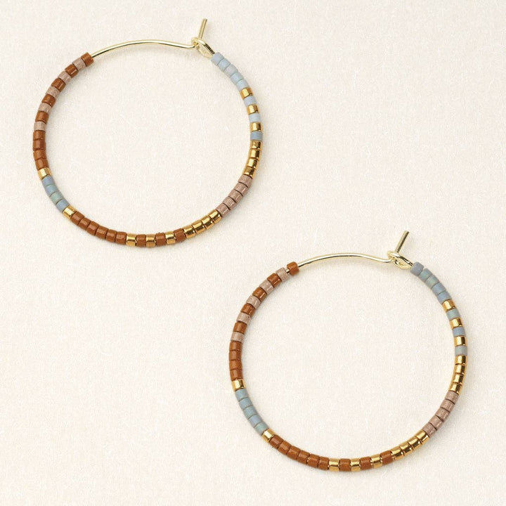 Desert Multi/Gold Beaded Hoop Earrings - Merry PigletsScout Curated Wears
