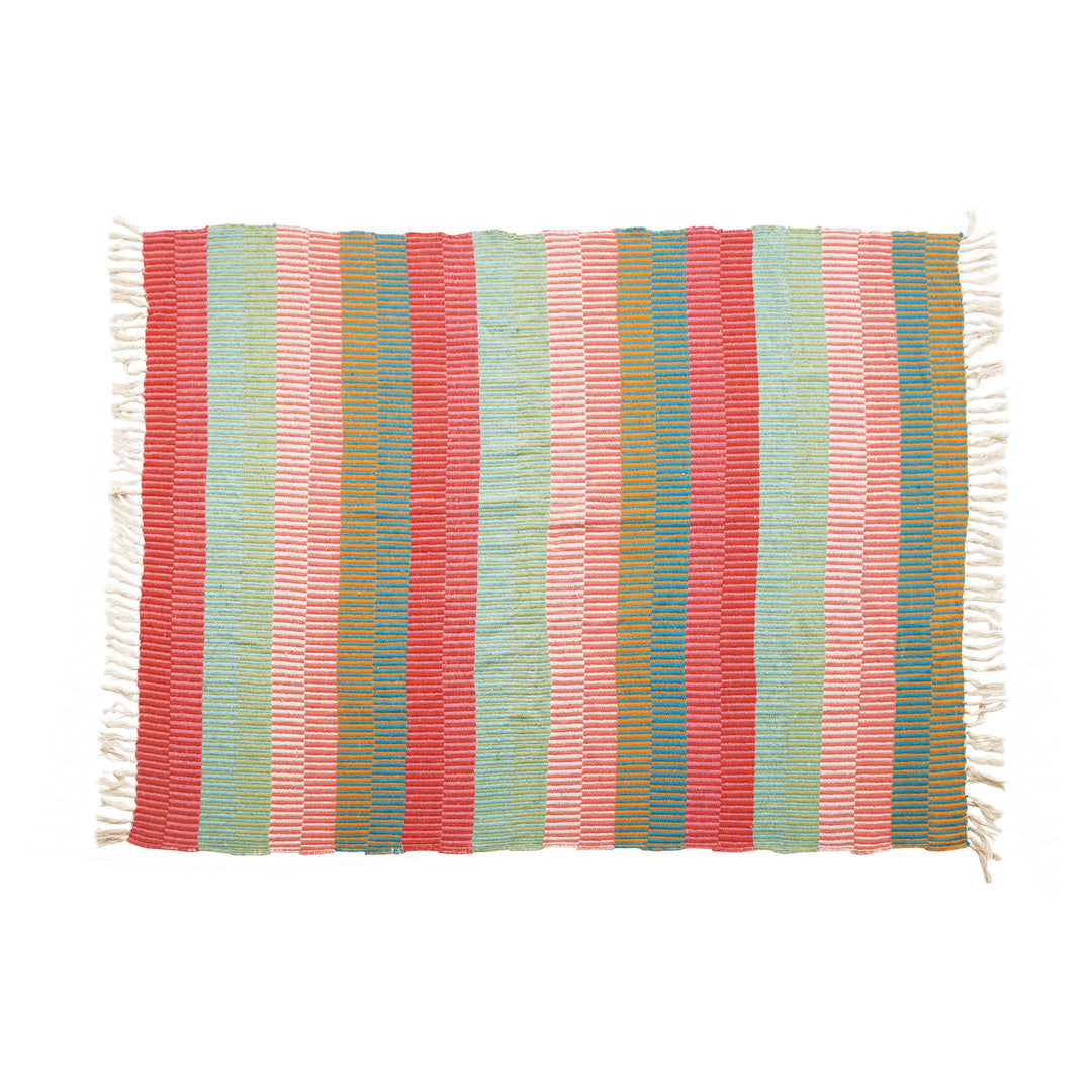 Cotten Blend Striped Throw - Merry Piglets