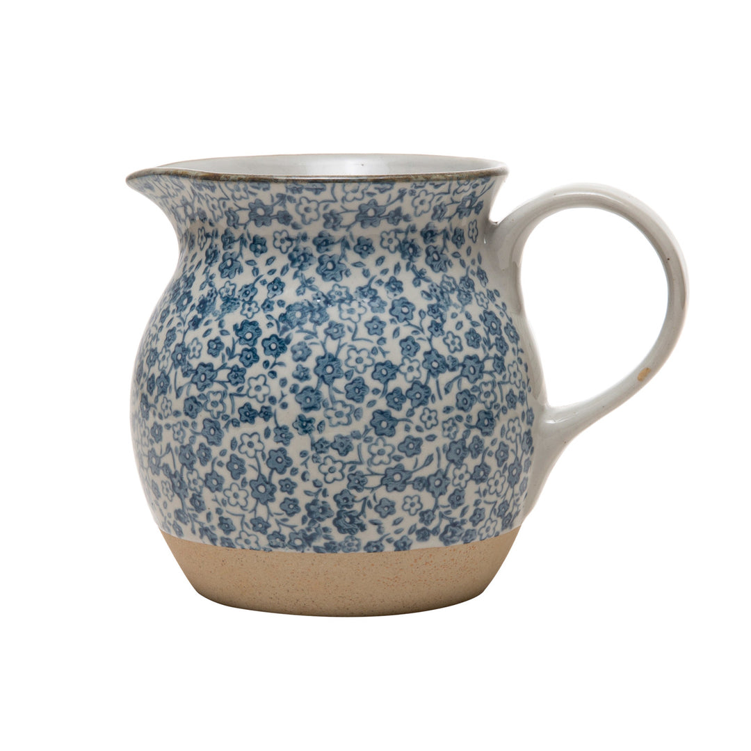 Pitcher with Blue Floral Print - Merry Piglets