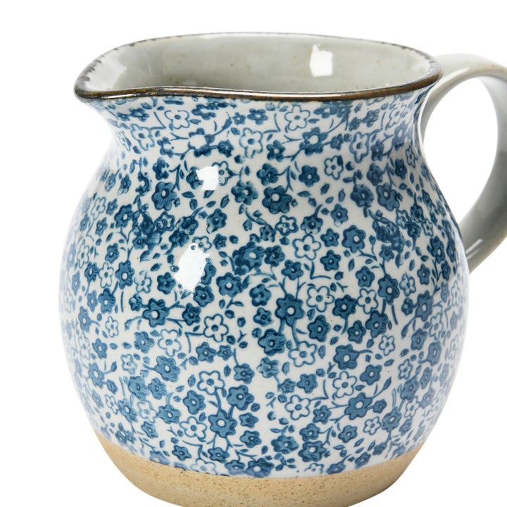 Pitcher with Blue Floral Print - Merry Piglets