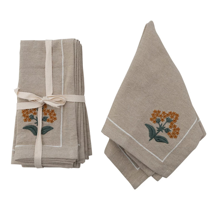 Flowers & French Knots Cloth Napkins