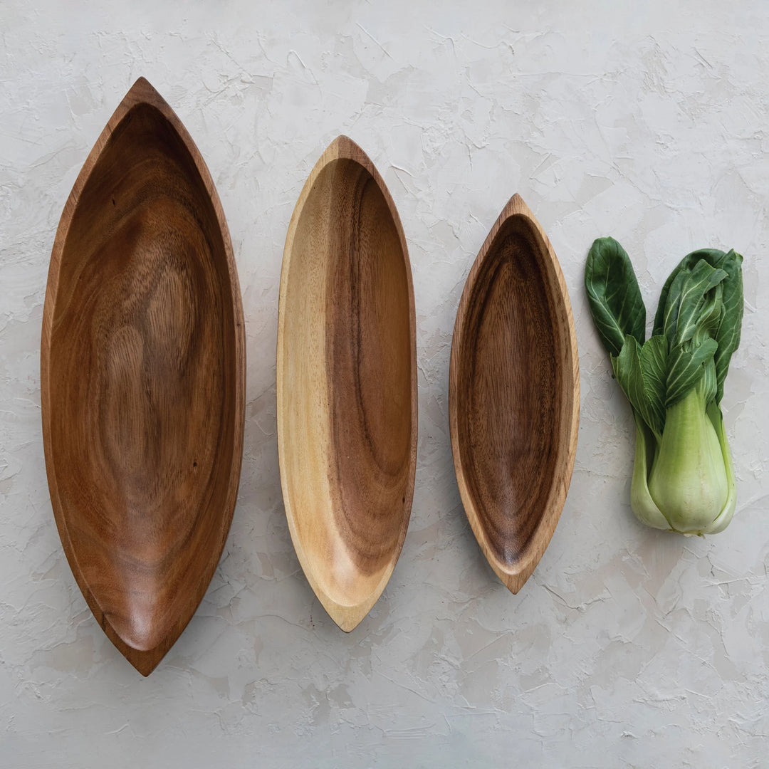 Boat Shaped Wood Bowls