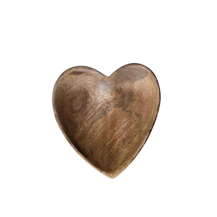 Wood Heart Shaped Dish - Merry Piglets