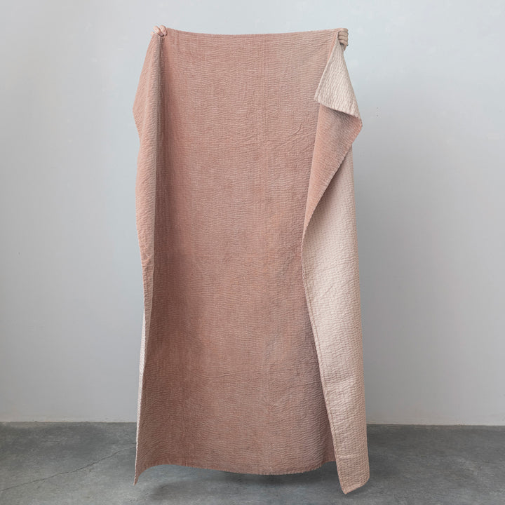 Peach Cotton Velvet Throw