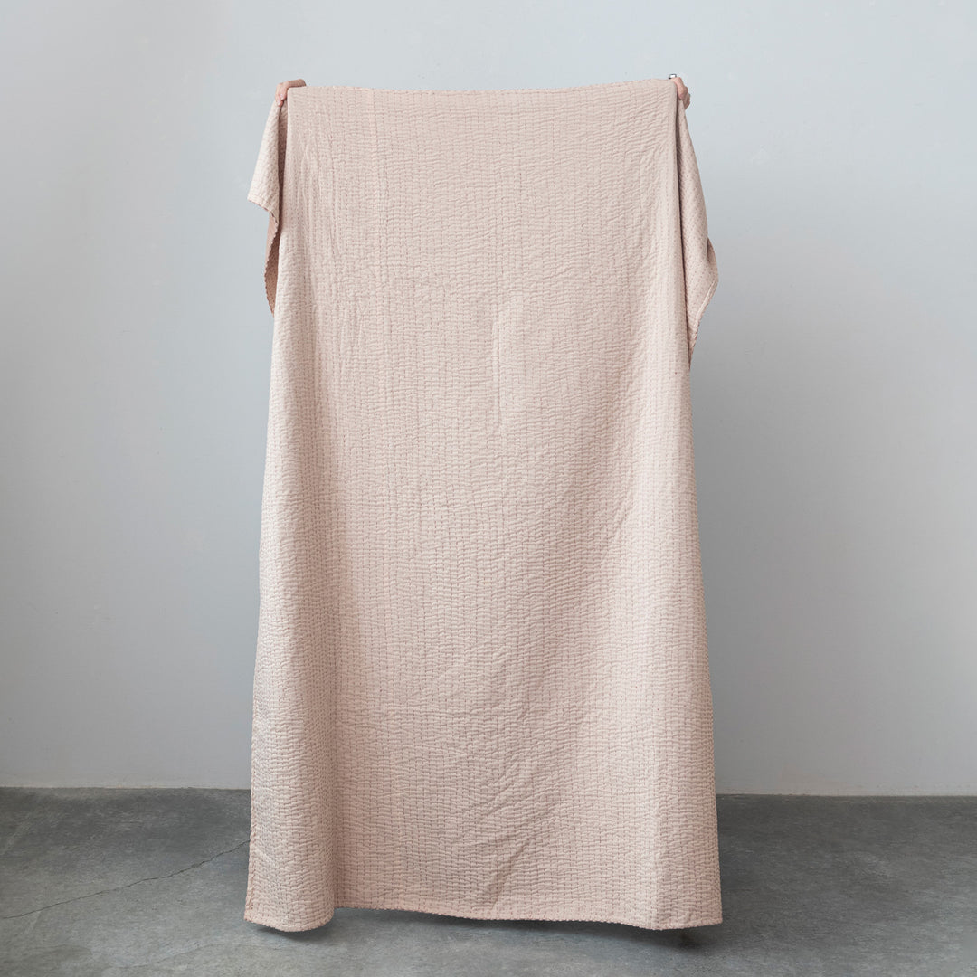 Peach Cotton Velvet Throw