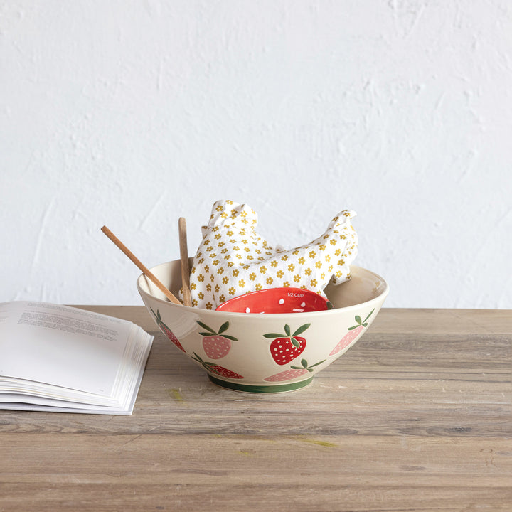 Strawberry Stoneware Bowl