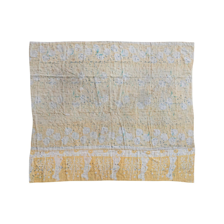 Blue Yellow Reversible Kantha Throw