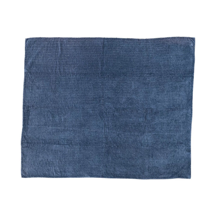 Blue Cotton Velvet Throw