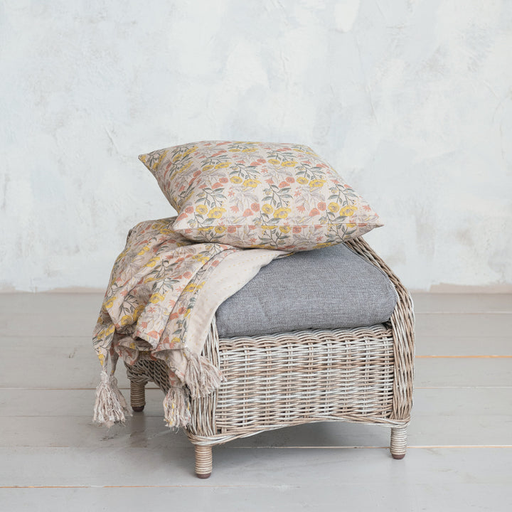 Cotton Chambray Printed Throw