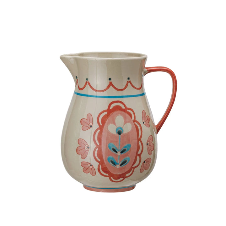 Stoneware Flower Pitcher