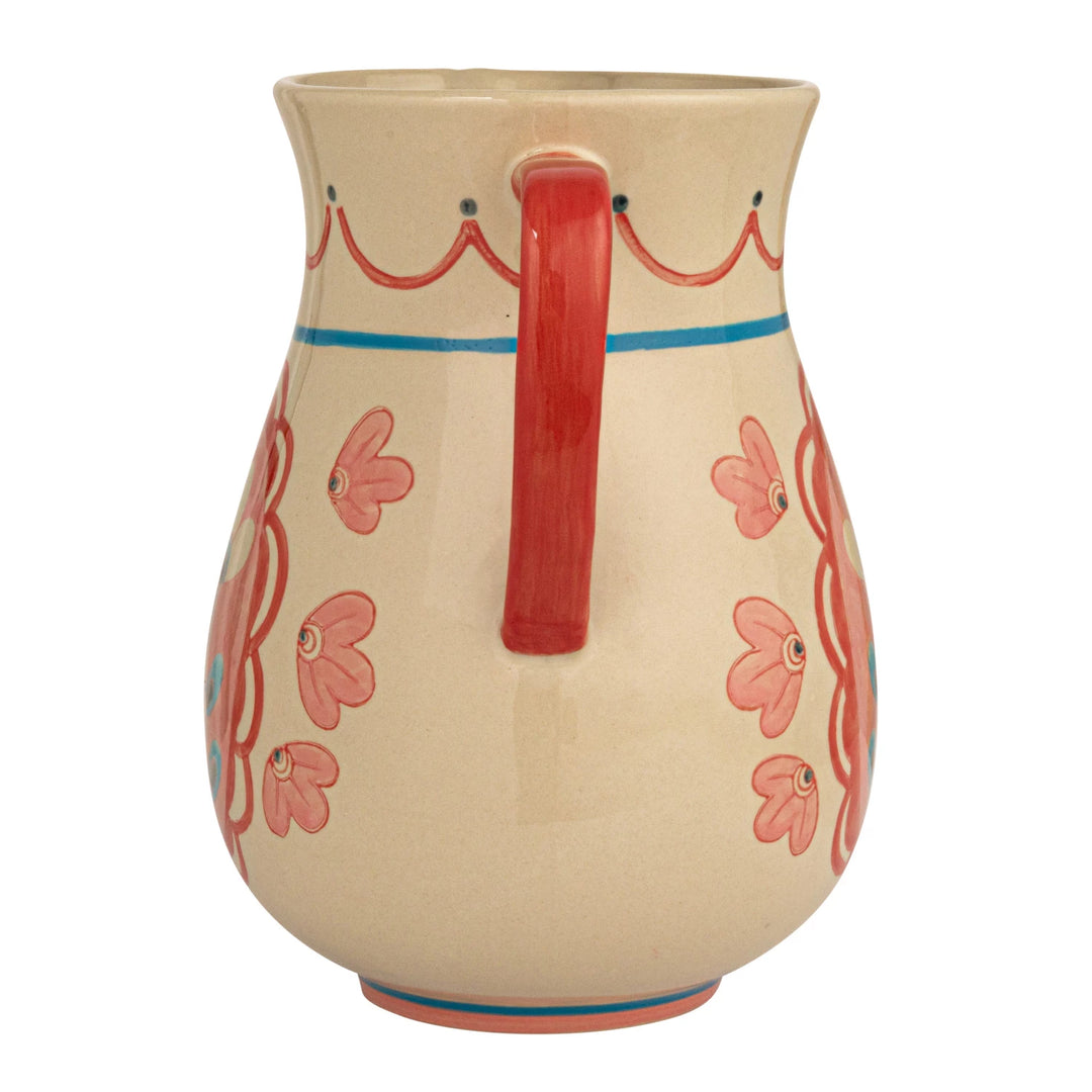 Stoneware Flower Pitcher