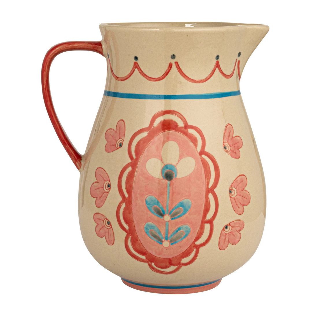 Stoneware Flower Pitcher